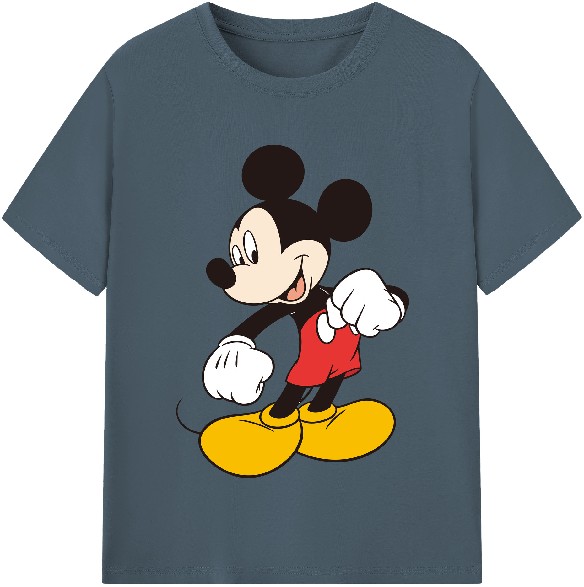 （画像用） ミッキーマウス Mickey Mouse 綿100％半袖Tシャツ（フロントプリント）
